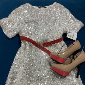 Zara White Sequin Cocktail Dress XSmall🍸 👗